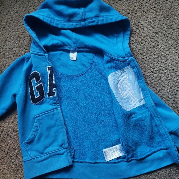 Baby GAP 3T Toddler Boy Full Zip Hoodie In Sky Blue - Picture 2 of 4